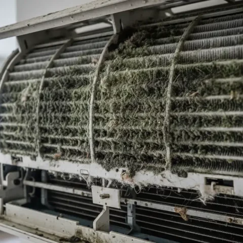 Aire acondicionado con suciedad