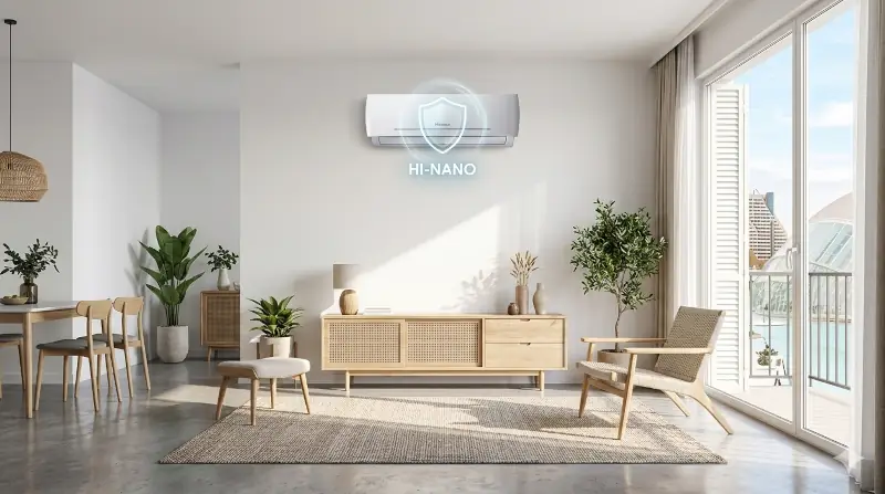 Salón moderno y luminoso en un piso de Valencia